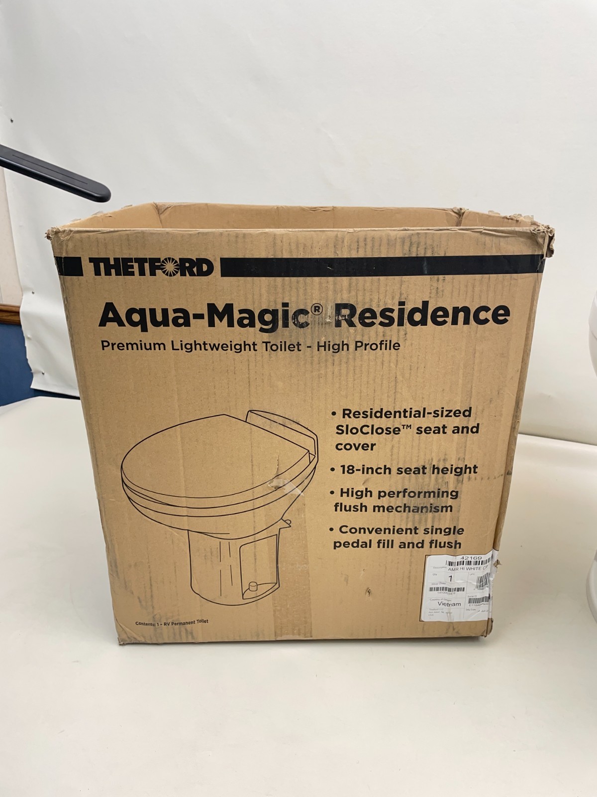 THETFORD 42169 AQUA MAGIC PREMIUM LIGHTWEIGHT HIGH PROFILE TOILET RV CAMPER