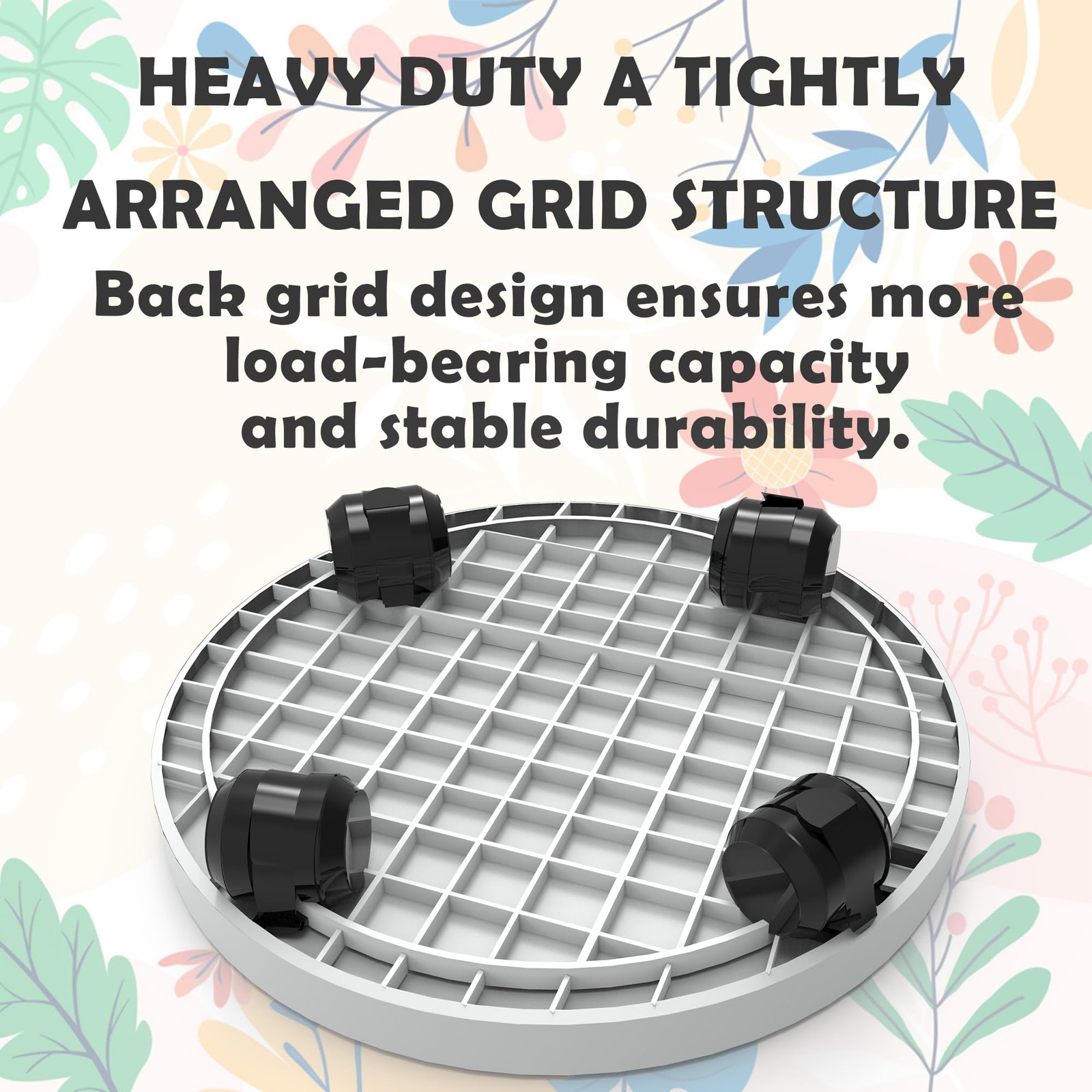 2 Pack of 12.6 Inch Heavy Duty Plant Caddy with Wheels,Rolling Plant Stand Po...