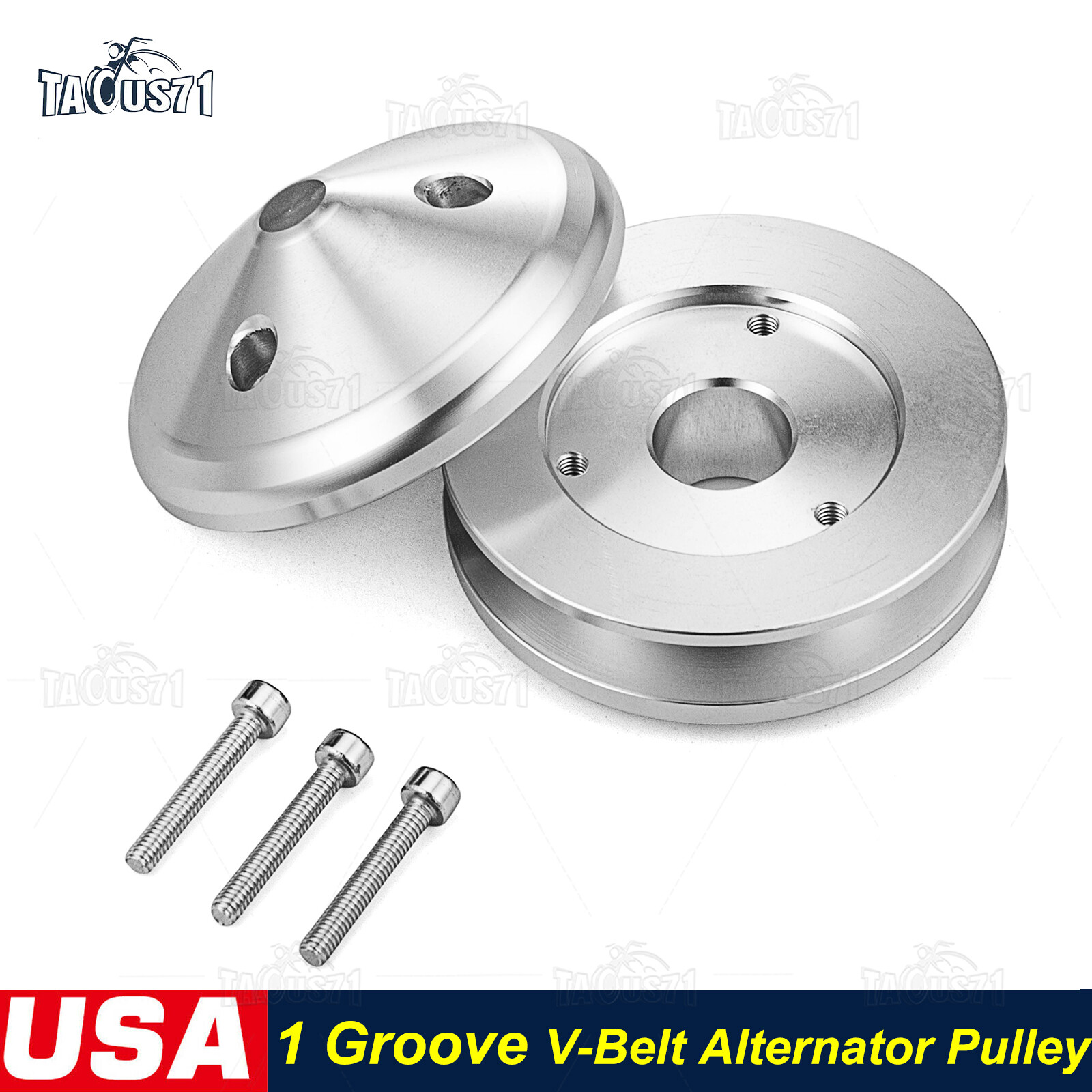 Crankshaft+Alternator+Water Pump V-Belt Pulley Kit For Small Block Ford 302 351C