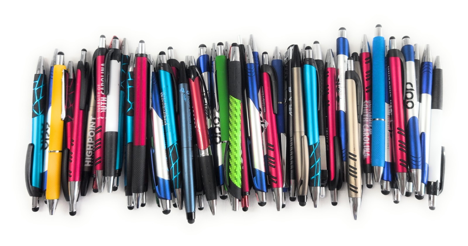 50 Misprint STYLUS TIP Retractable Click Pens HUB PEN bulk Mixed MULTICOLOR Lot