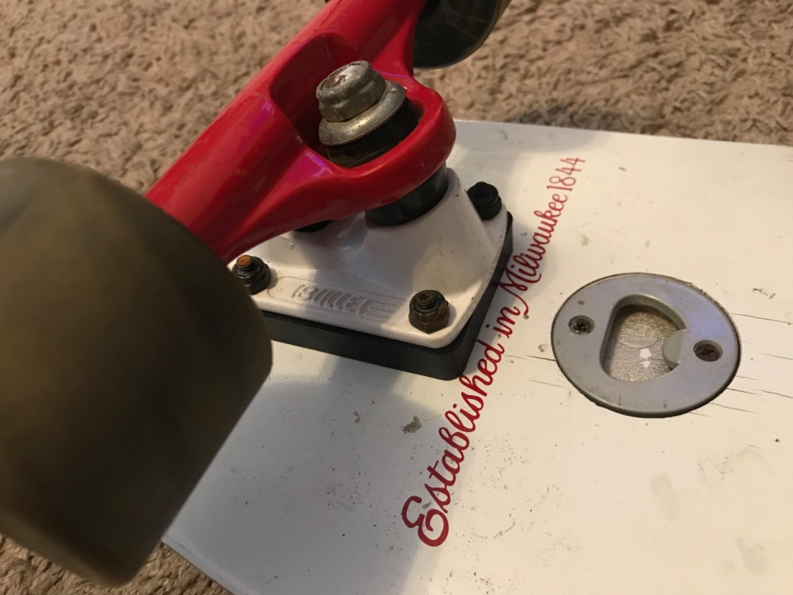 Santa Cruz x Pabst Blue Ribbon "Cold One" Skateboard Deck Built-in Bottle Opener