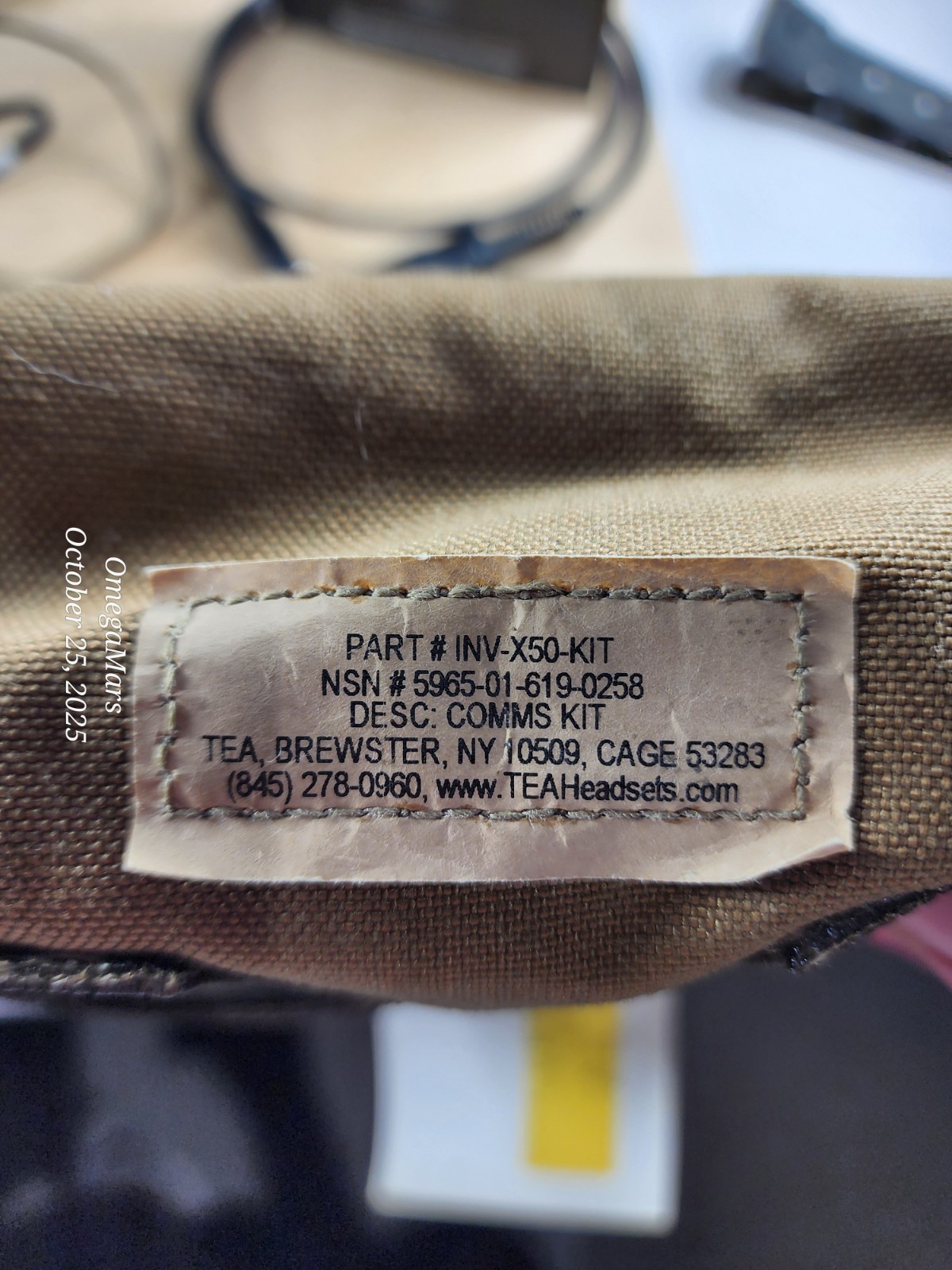 Invisio X50 TEA Dual Comm Digital Bone Conduction In-Ear Headset PTT Kit