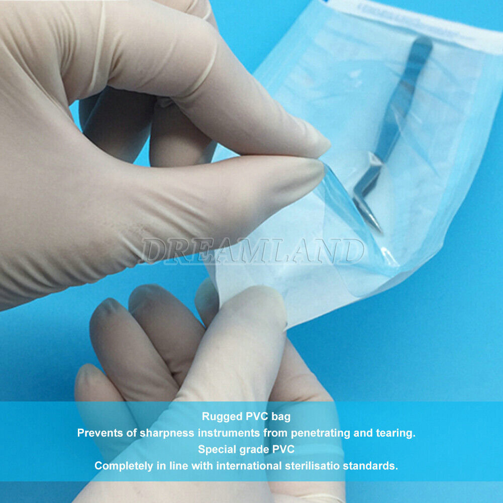 200PCS Self Seal Pouch Sterilization Bag Pouches Dental Medical 3.5" x 10"