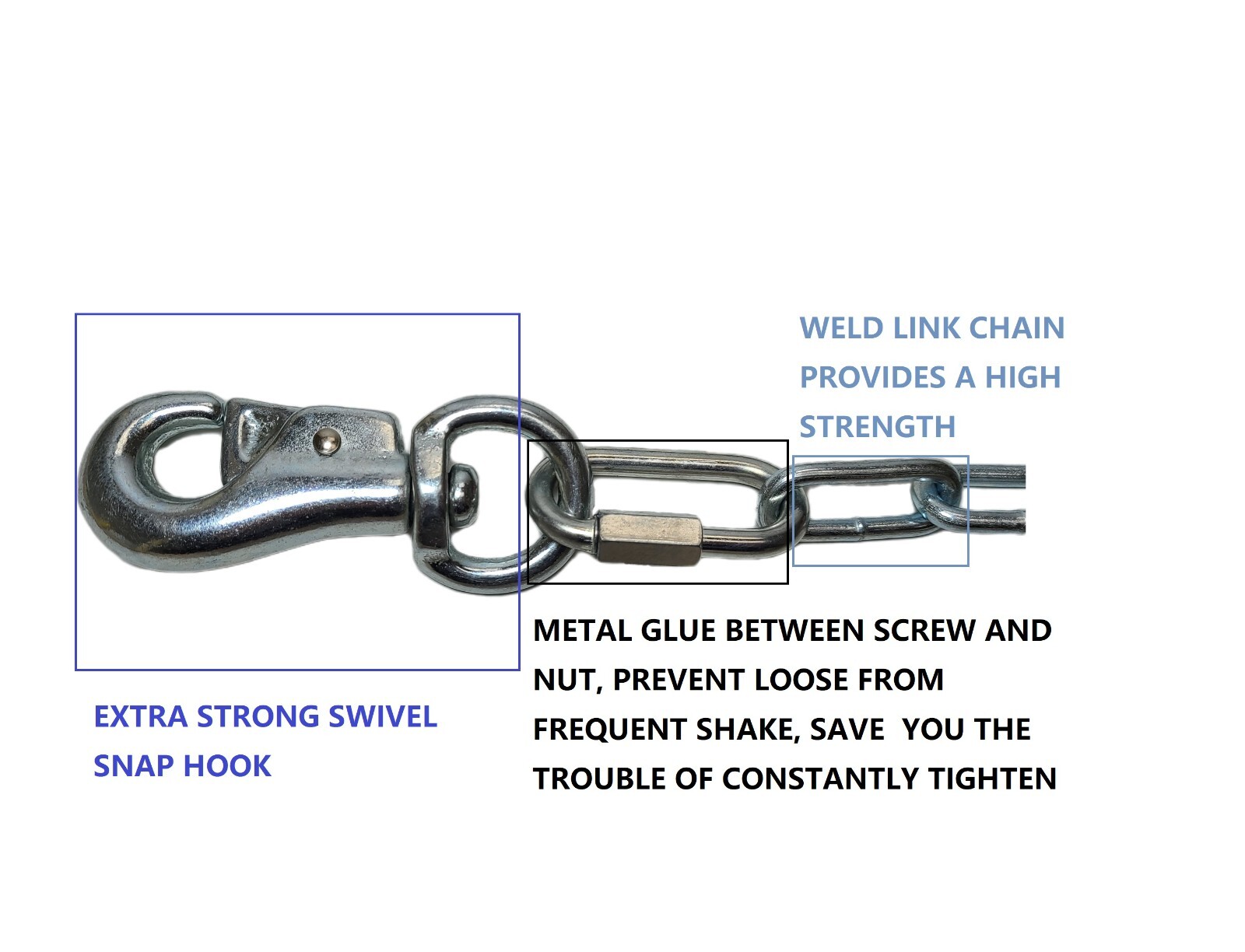 Heavy Duty Dog Runner Chain, Dog Tie Out, for Medium to Large Dogs