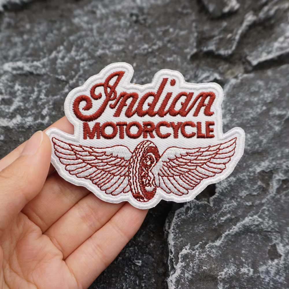FABULOUS "INDIAN" MOTORCYCLE EMBROIDERED IRON-ON PATCH...VERY RARE!!!