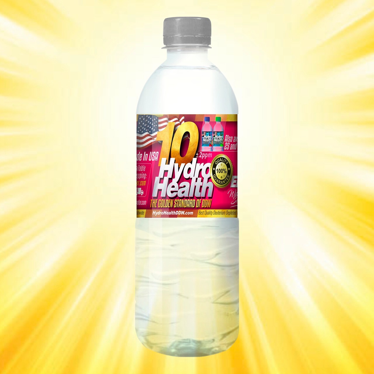 Deuterium Depleted Water 10 ppm Hydro Health 24 pcs x 500ML,free S&H to Cont.US