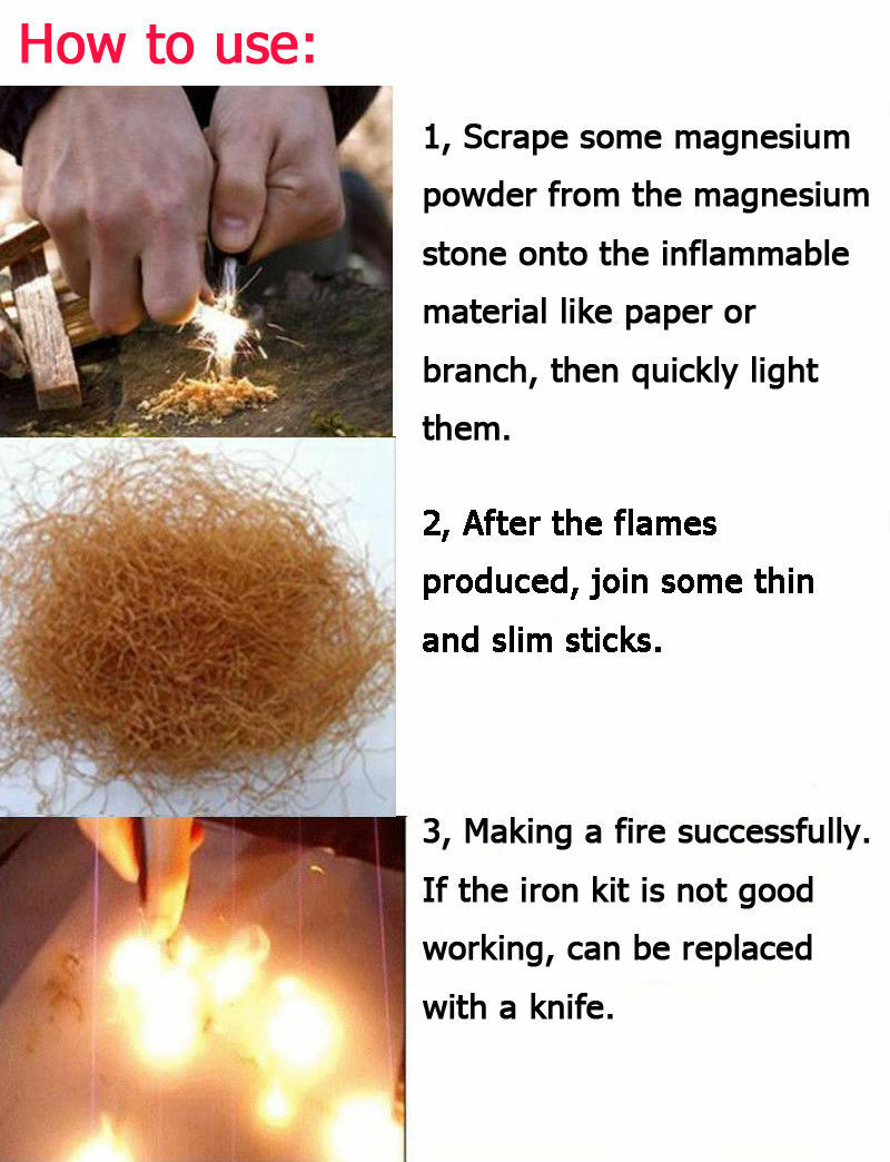 Bulk Lots 1/2 x 5 Ferrocerium Rod Flint Fire Starter Magnesium Outdoor Camping