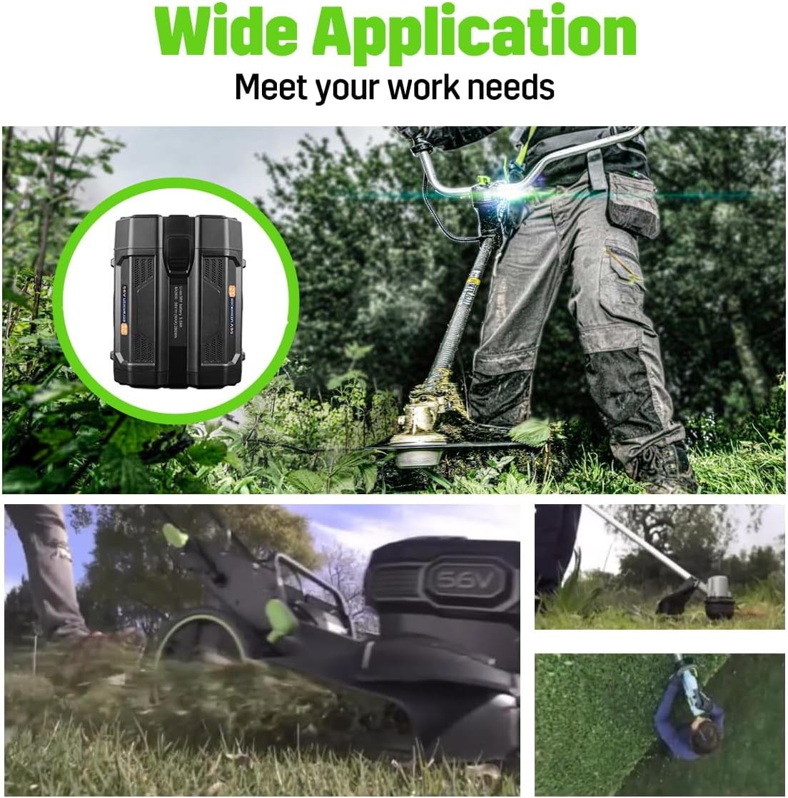 For EGO 56Volt Power+ BA2800 BA4200T 5.0Ah Lithium-ion Battery+Charger CH2800D