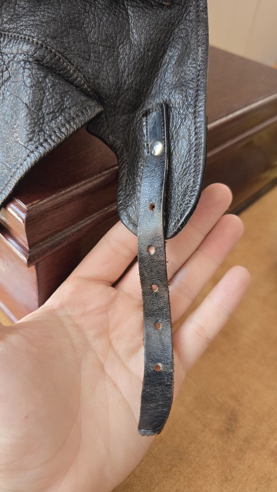 Leather Padded Helmet Flight Or Motorcycle Cap Ear Covers LARPING Cosplay Pilot