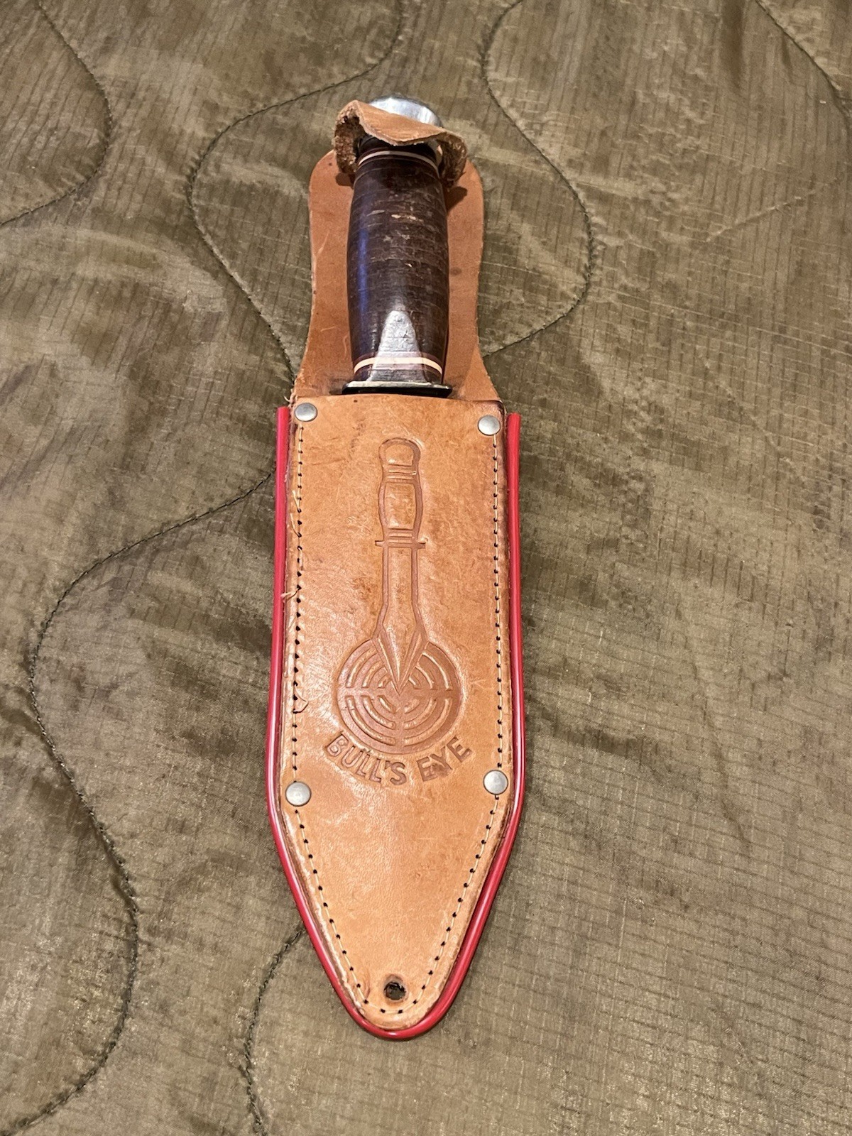 Vintage Edge Mark BULL’S EYE Throwing Knife w Sheath- Solingen Germany