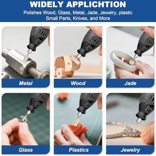 115PCS Polishing Buffing Wheels for Dremel Tool Accessories, 1/8" Shank Polishin