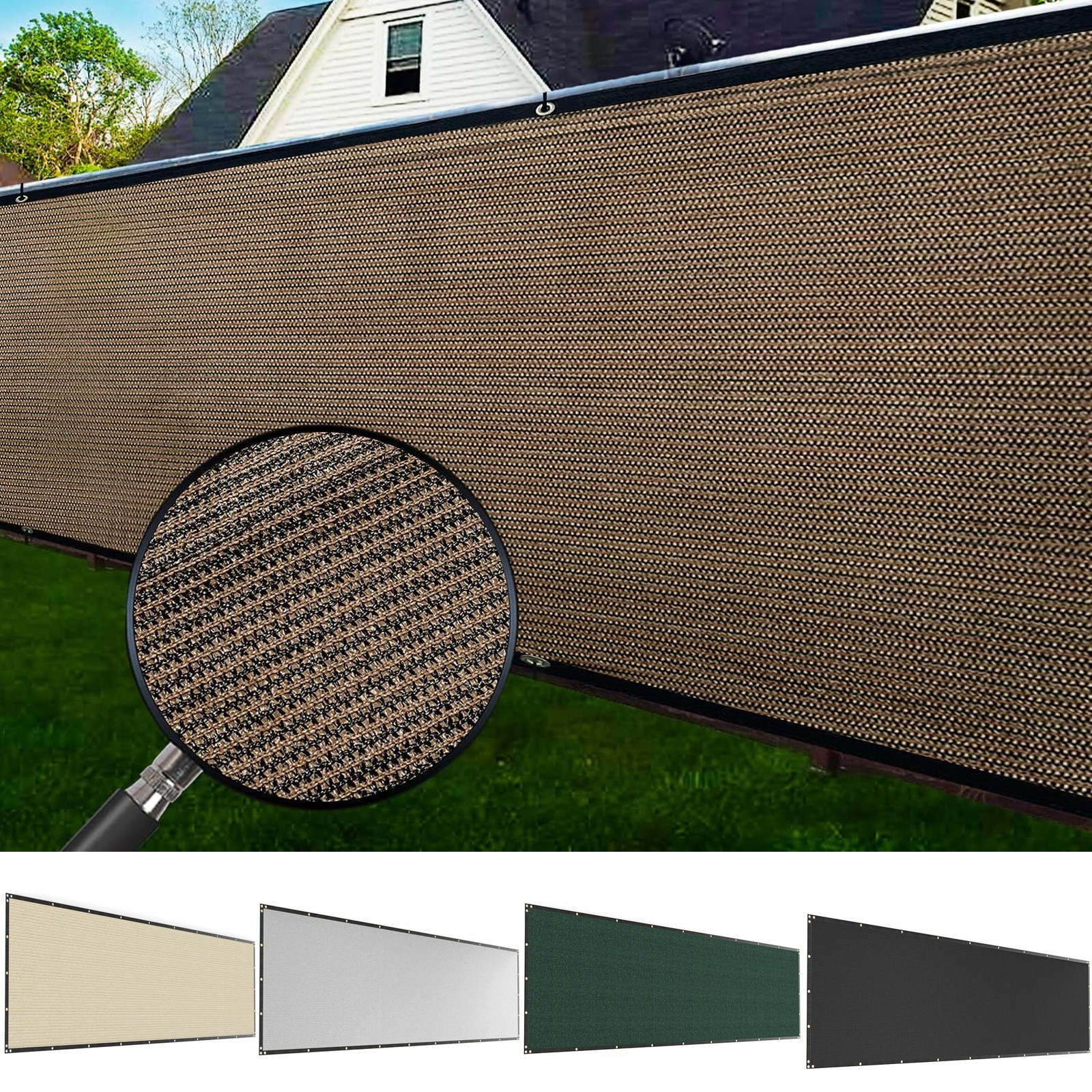 4' 5' 6' 8' Windscreen Privacy Fence Screen Shade Cover Mesh Tarp Garden 95% 85%
