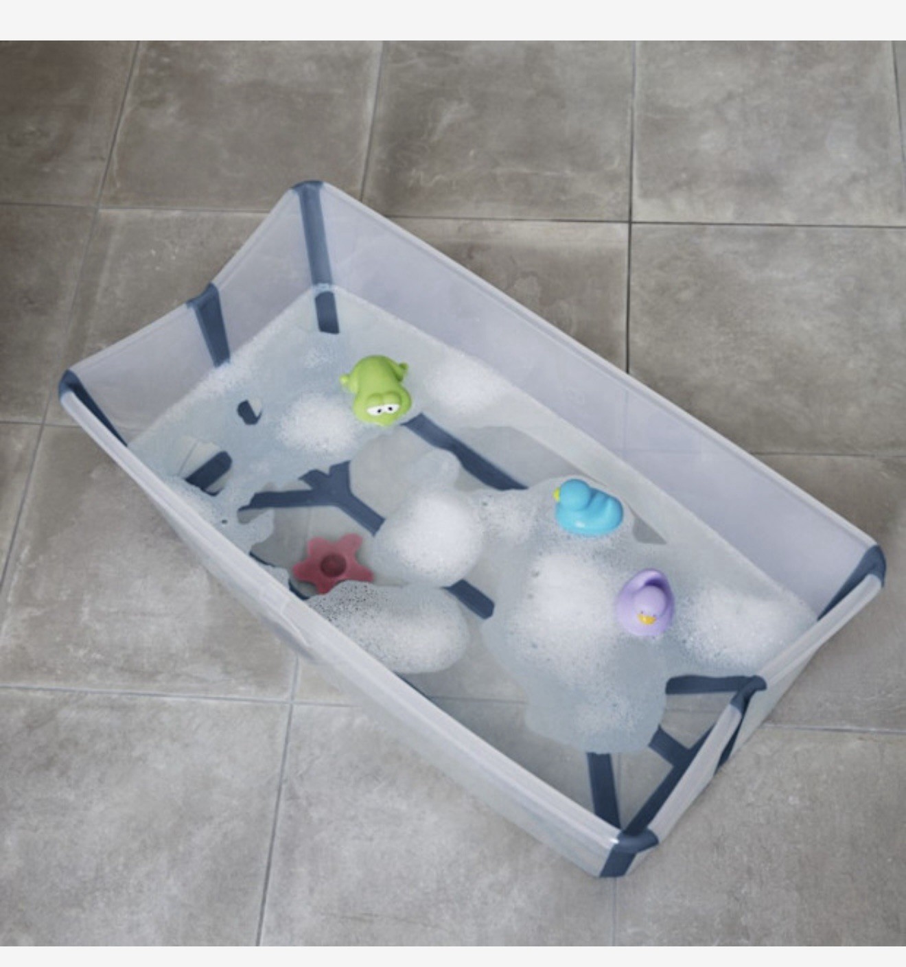 Stokke Flexi Bath Bundle, Sandy Beige - Foldable Baby Bathtub + Newborn Support