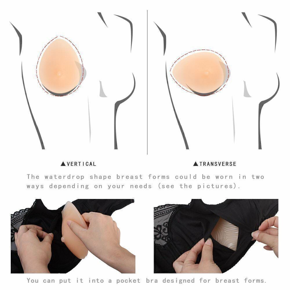 Silicone Breast Insert Teardrop Mastectomy Fake Boob Bra Enhancer Crossdresser