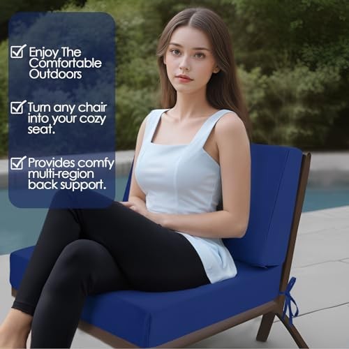 Outdoor Cushions for Patio Furniture, Outdoor Seat 26.5x26.5 Inch Dark Cerulean