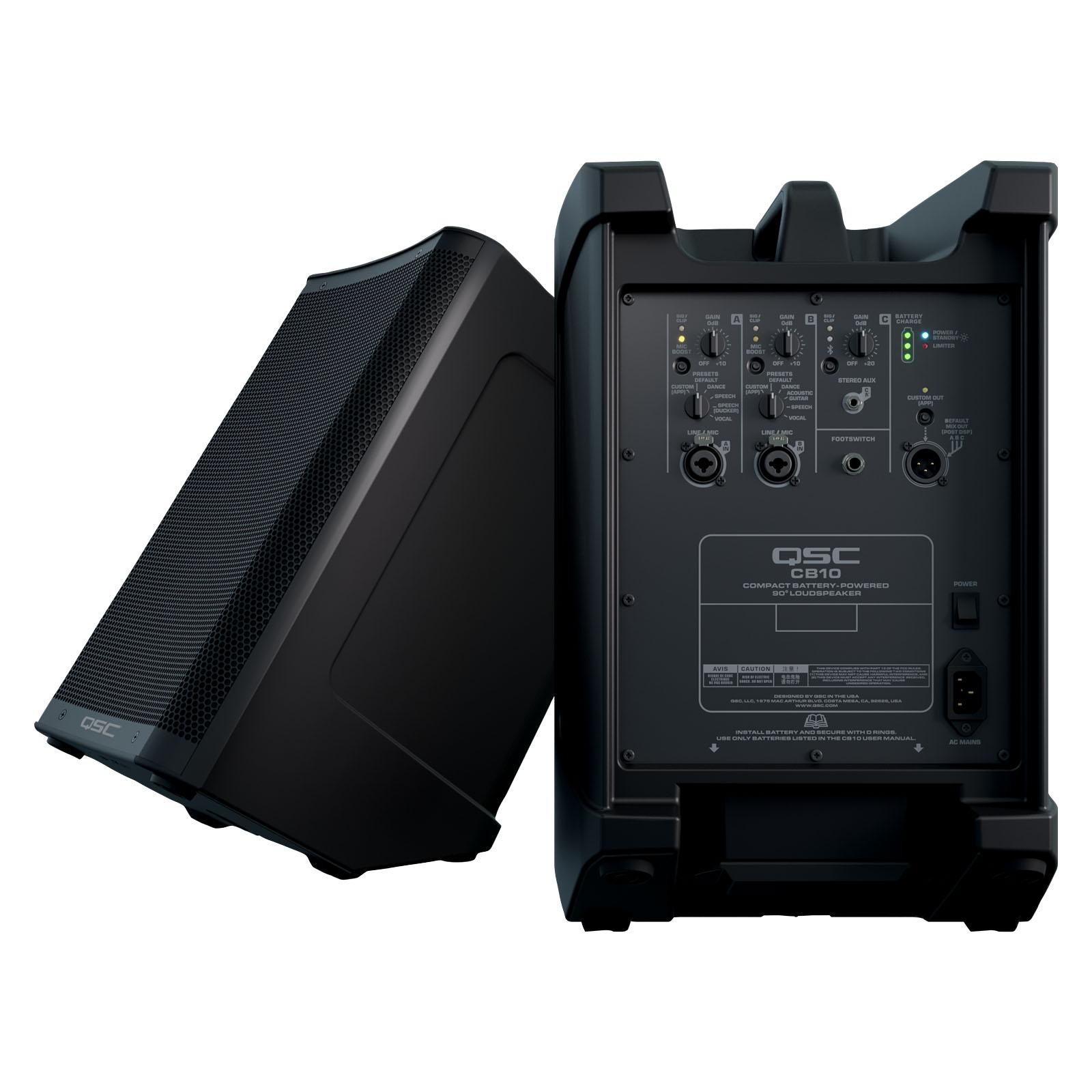 QSC CB10 10" Compact Portable Battery-Powered Loudspeaker System - Open Box Mint