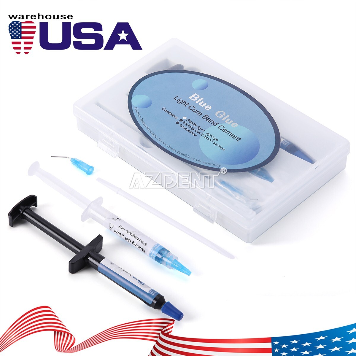 Dental Orthodontic Adhesive Light Cure Band Cement Blue Glue Kit For Brackets