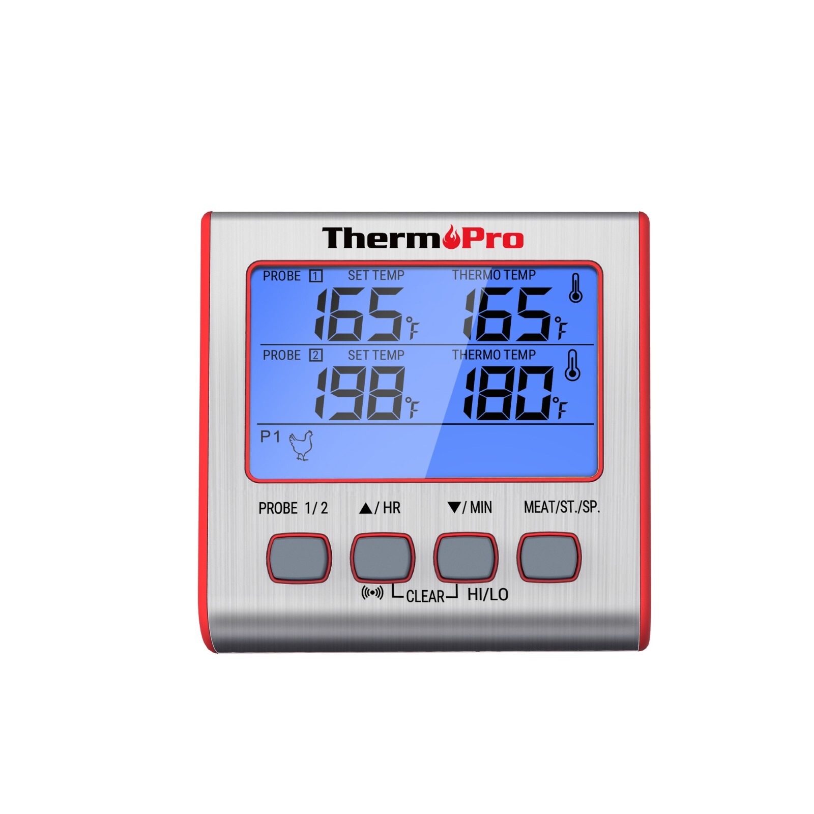ThermoPro TP17W Thermometer Dual Probe Digital Cooking Grill Thermometer w/Timer