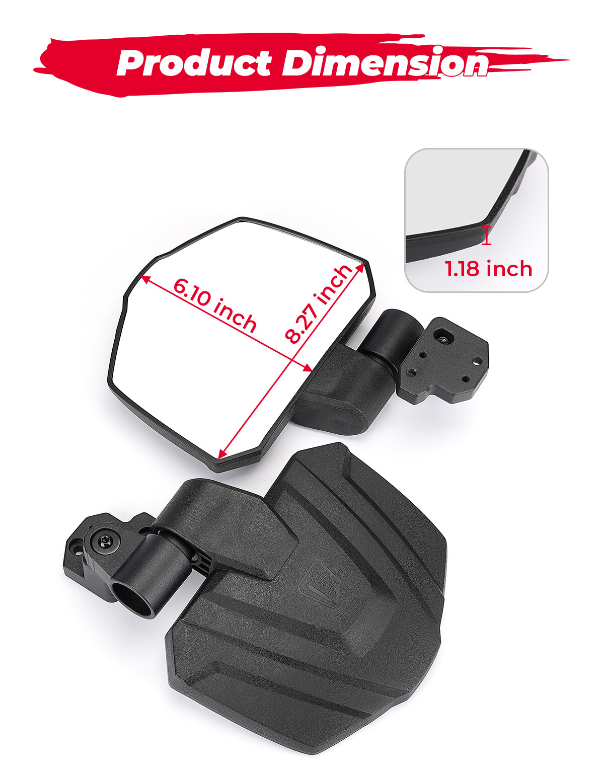 2PCS Left and Right Side Mirrors For 2017-22 Can Am Defender HD5 /8/10 715008101