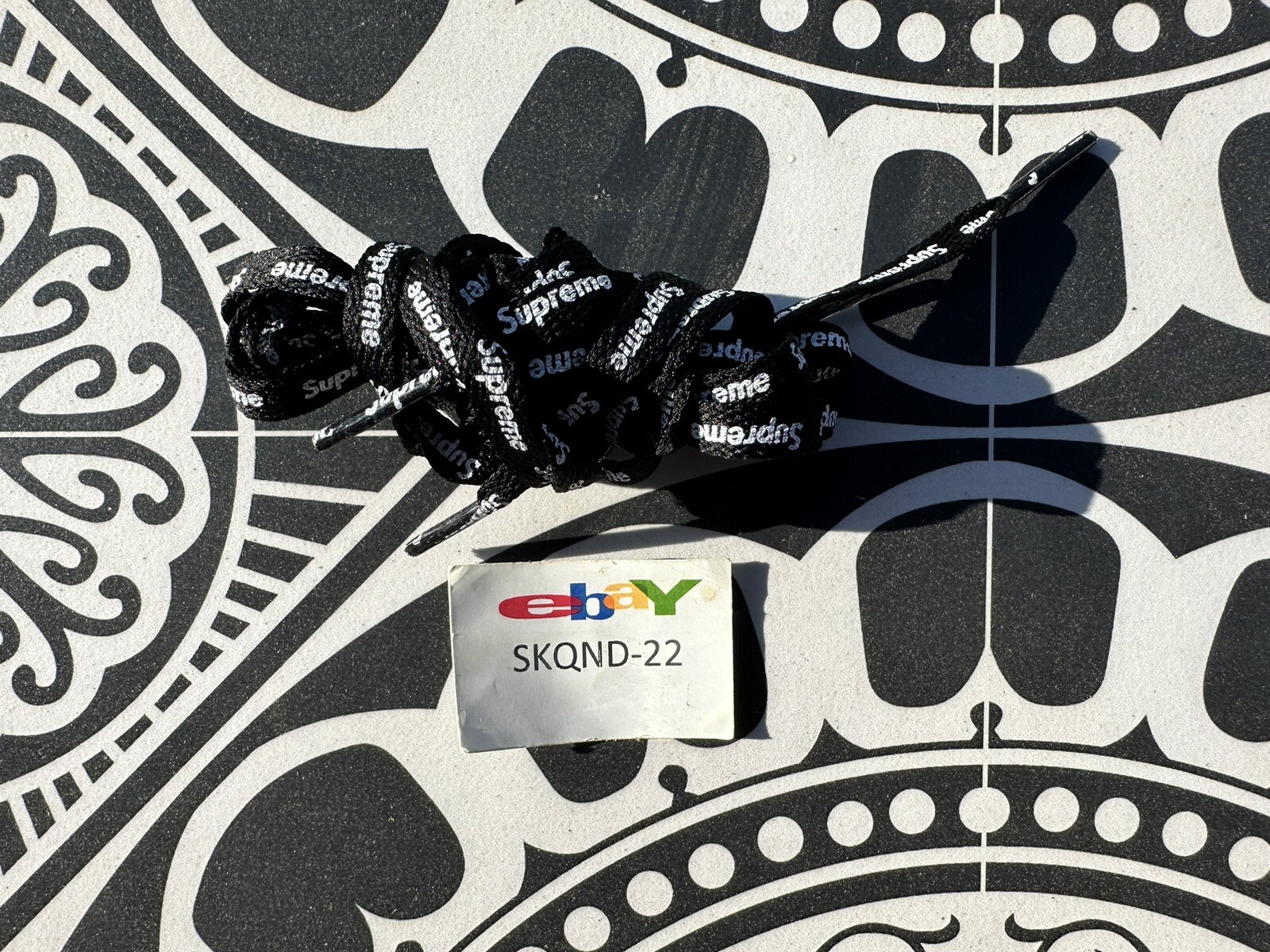 Supreme Shoe Laces Black Free Shipping