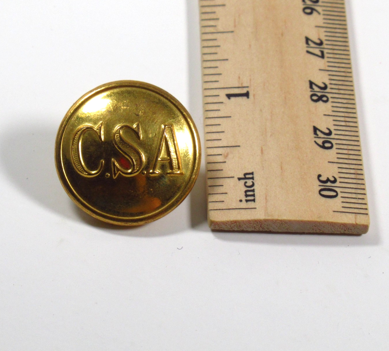 CSA Confederate Button Reproduction Waterbury Conn Civil War Style
