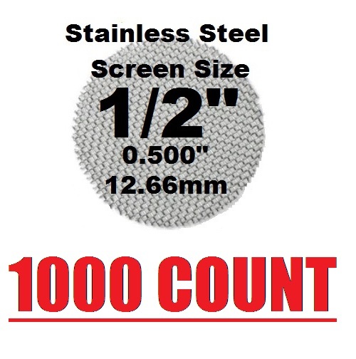 1000+ Count 1/2" Stainless Steel Pipe Screens HIGHEST QUALITY - MADE IN USA!
