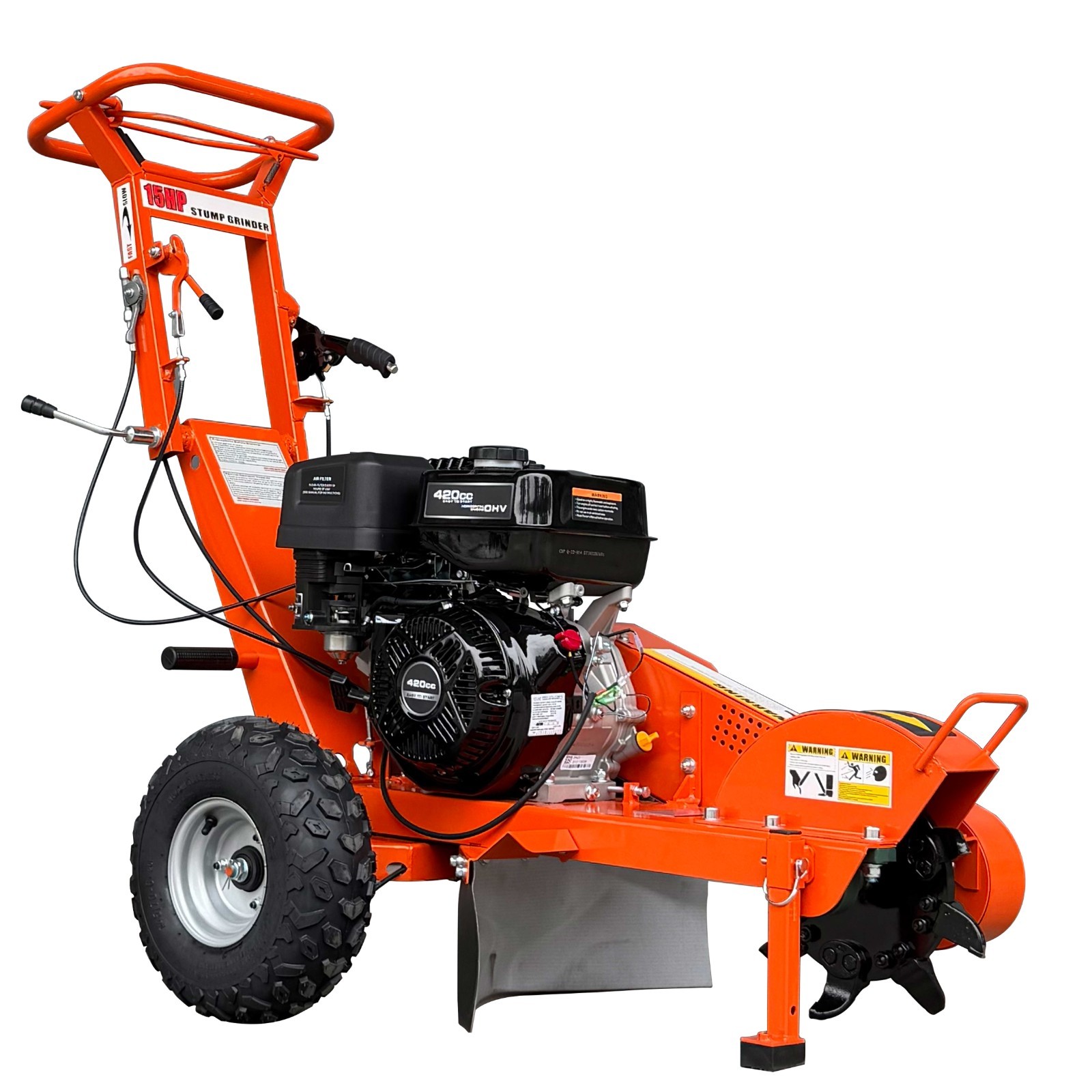 15HP Stump Grinder 420cc 15'' Cutting Height 10'' Cutting Depth Stump Grinder