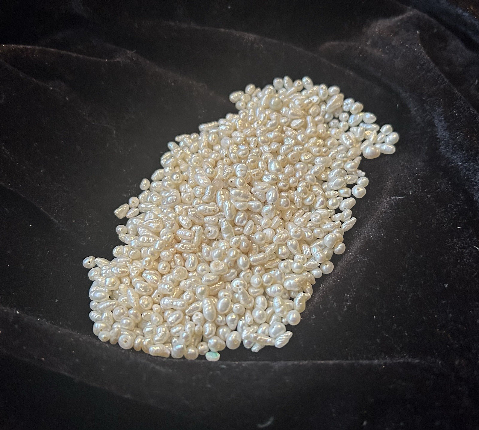 100 VINTAGE GENUINE FRESHWATER BIWA NATURAL PEARL RICE BAROQUE BEADS FREE SHIP