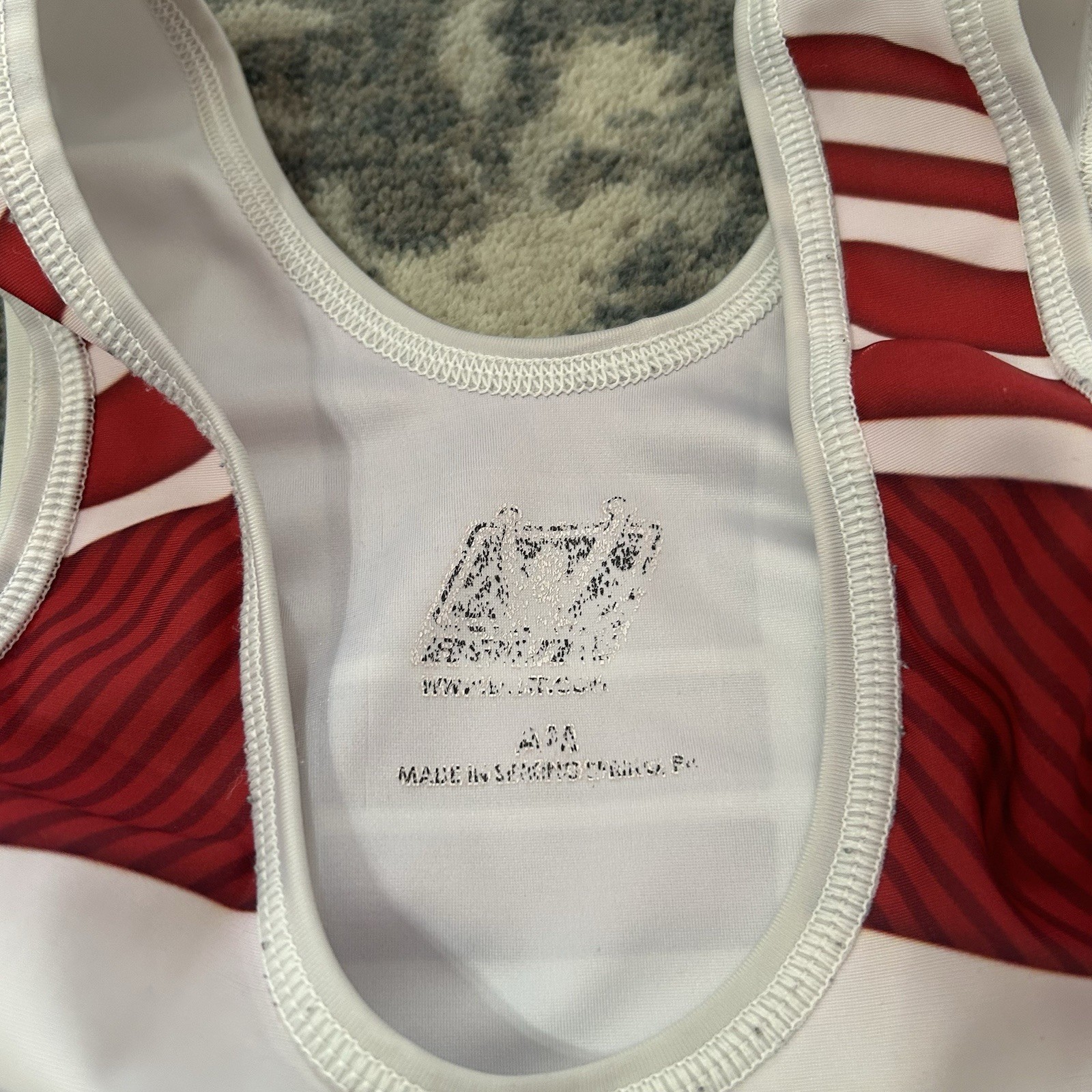 Great white Wrestling Team singlet Connecticut USA Brute Medium Rare Color