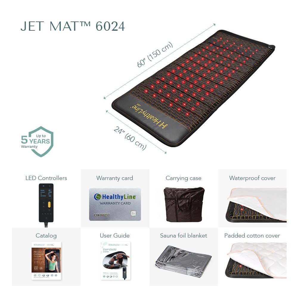 HealthyLine Jet PEMF Mat – Far Infrared Heating Pad with Gemstones 60" x 24"