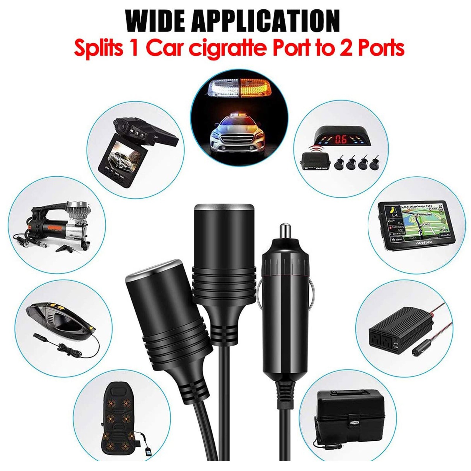 Dual Car Cigarette Lighter Splitter Charger Lot Socket Adapter 12v Auto Outlet