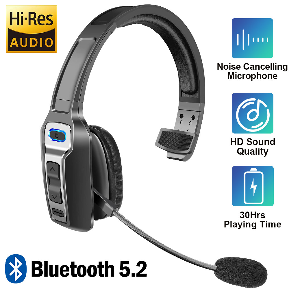 🔥2025 Wireless Trucker Bluetooth Headset With Noise Cancelling Mic For Phone PC