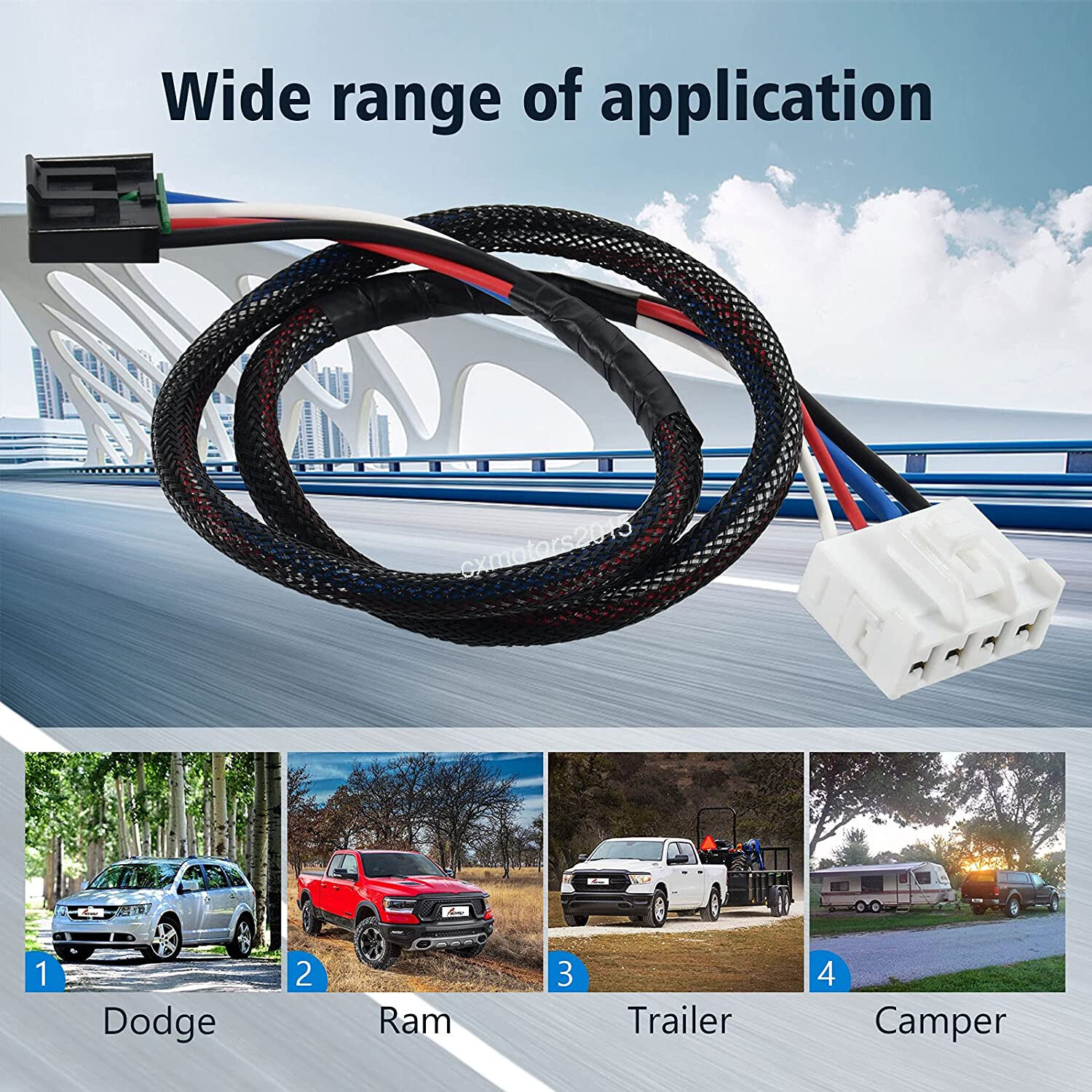 For Dodge Ram 1500 2500 1995-2009 Trailer Brake Control Adapter Wiring Harness