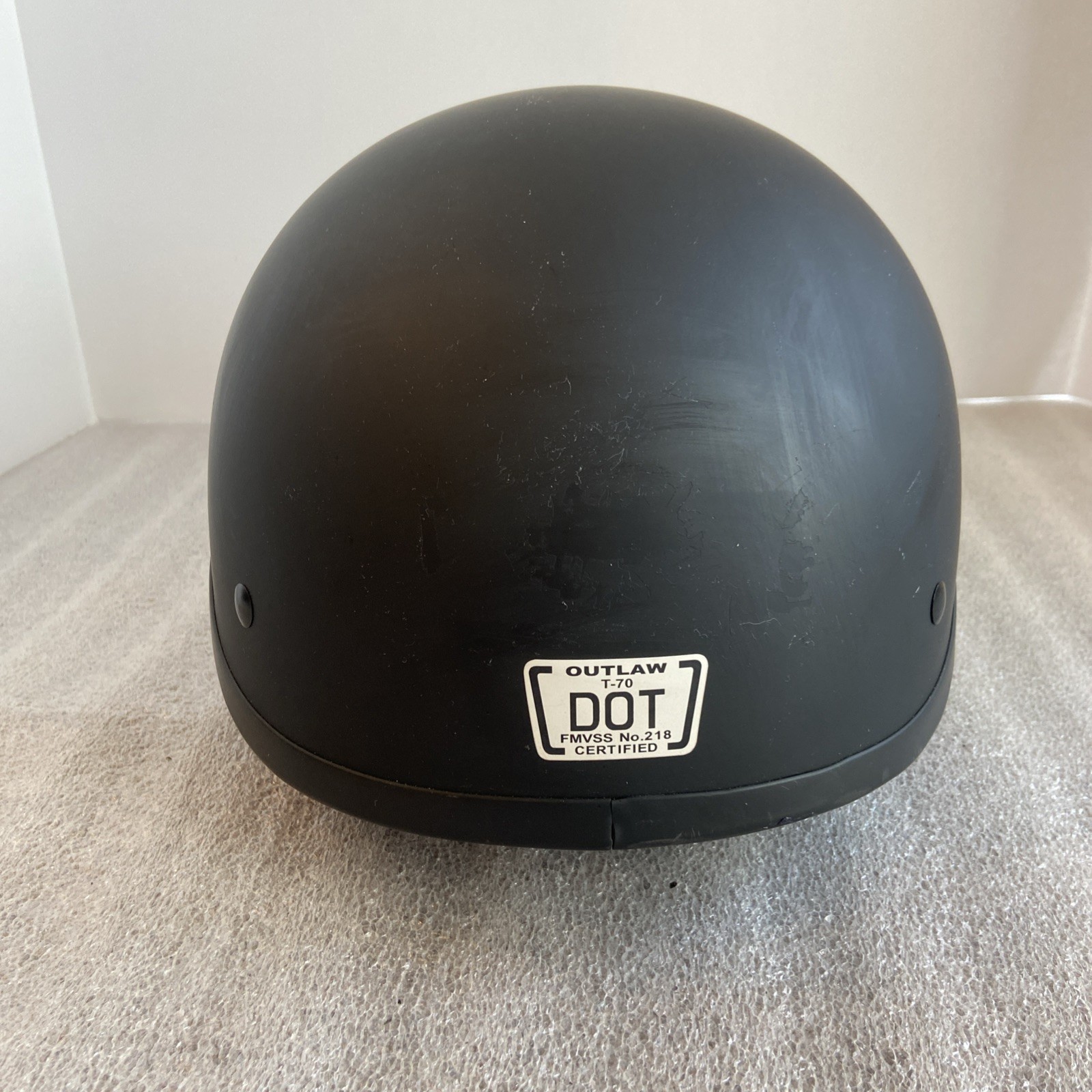 Motorcycle Helmet Half Skull Cap visor DOT Approved Black Size Large