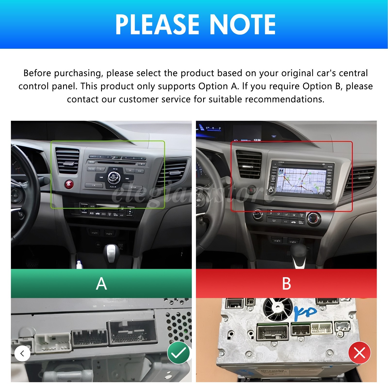 Apple Carplay For 2012-2015 Honda Civic Car Stereo Radio Android GPS Navi
