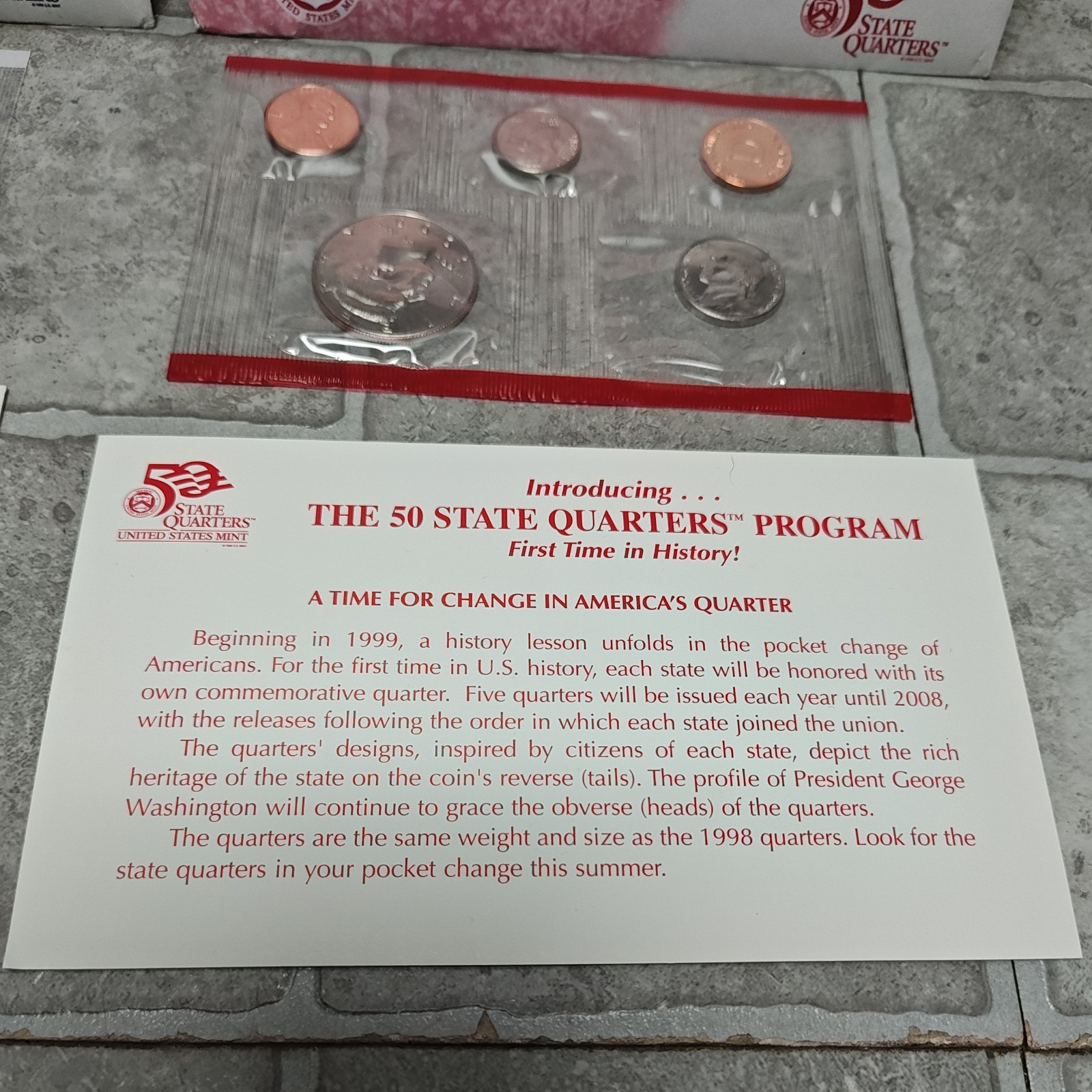 1999 United States US Mint Set 18 Coin P & D Uncirculated Coin Set OGP & COA