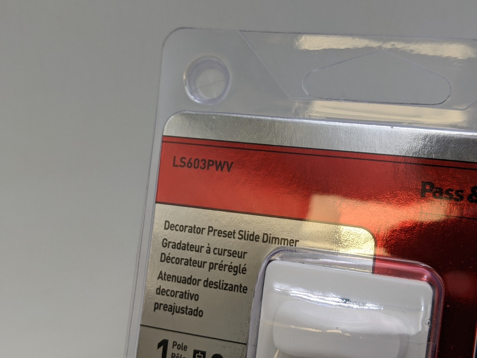 Pass Seymour Legrand LS603PWV Decorator Preset Slide Dimmer 1P 3 Way 600W 120V