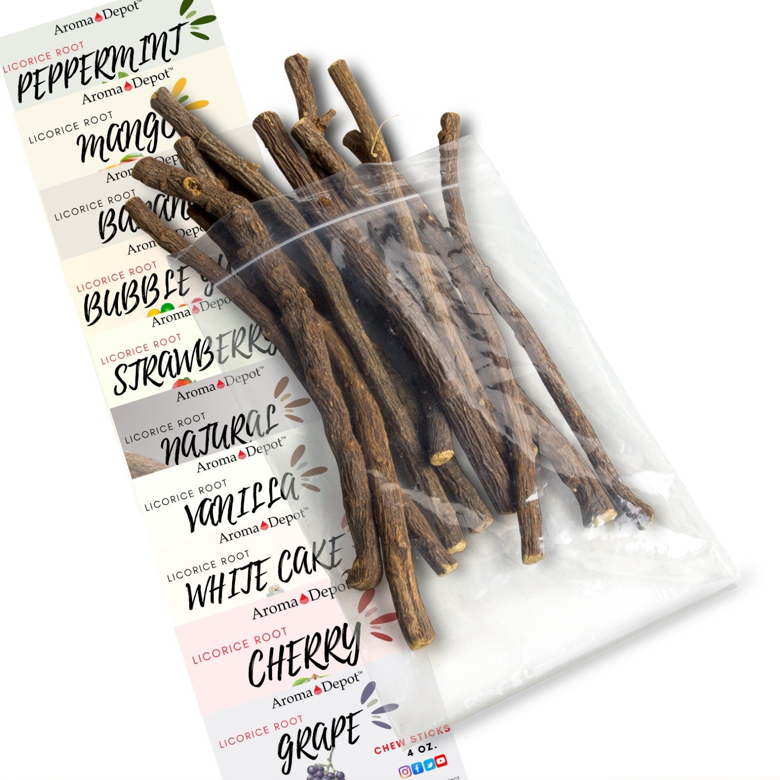 Licorice Root Chew Sticks Bulk 100% Pure Natural Flavored Glycyrrhiza Glabra
