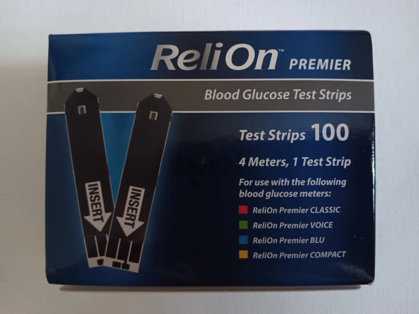 ReliOn Premier Diabetic Blood Glucose Test Strips 100ct Exp 07/2026+ New