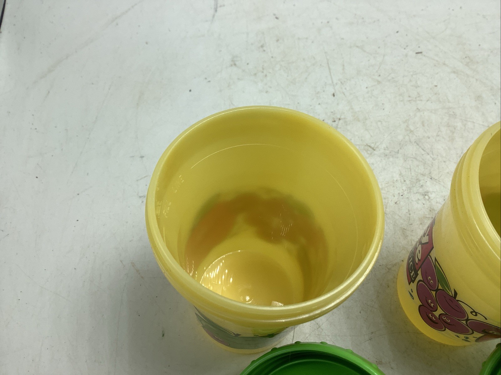 2 Vintage Playtex Juicy Juice Advertisement Plastic Sippy Cup with Valve RARE