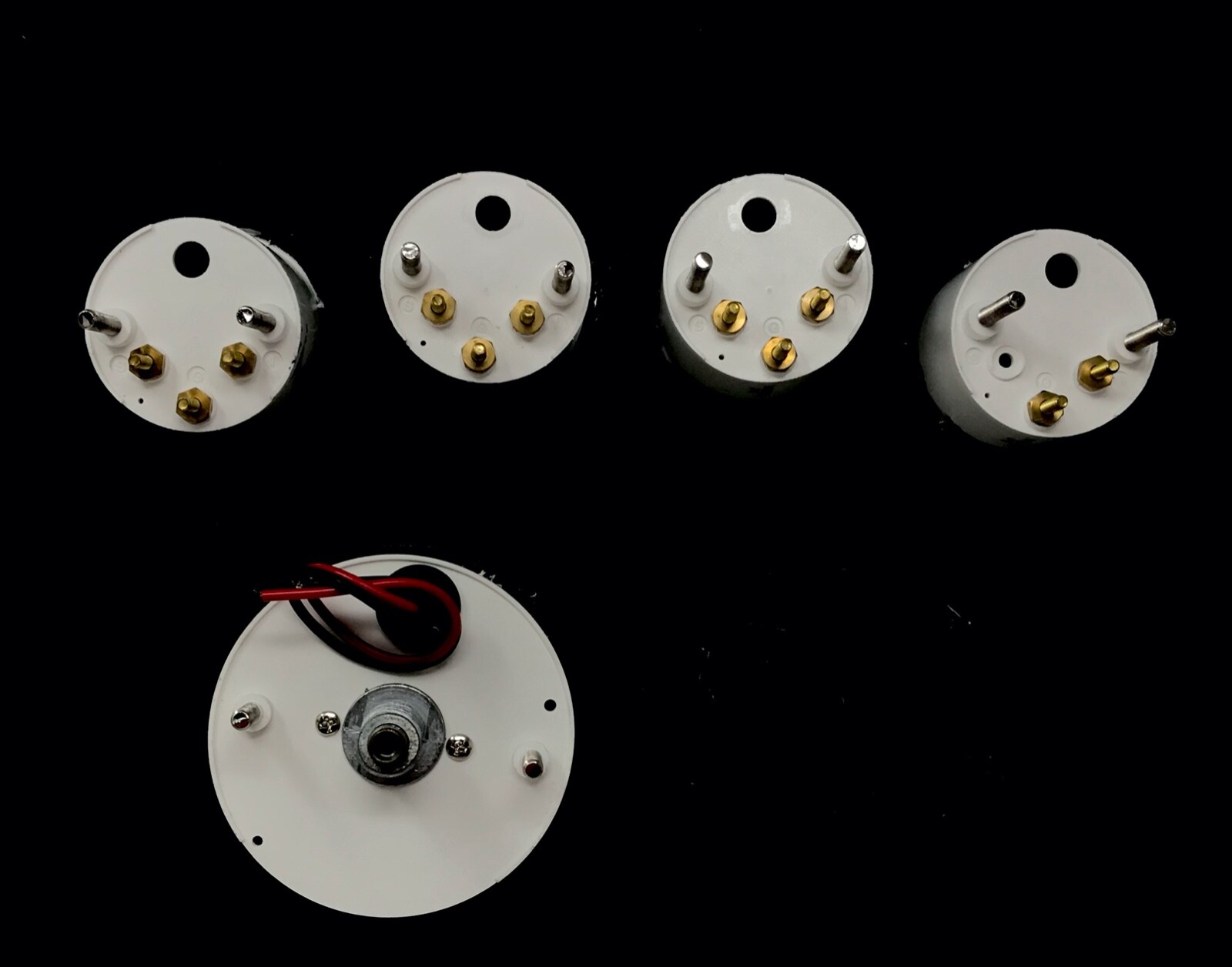 5 Gauge SET Dash Street Rod Hot Rod Universal  Mechanical Black   