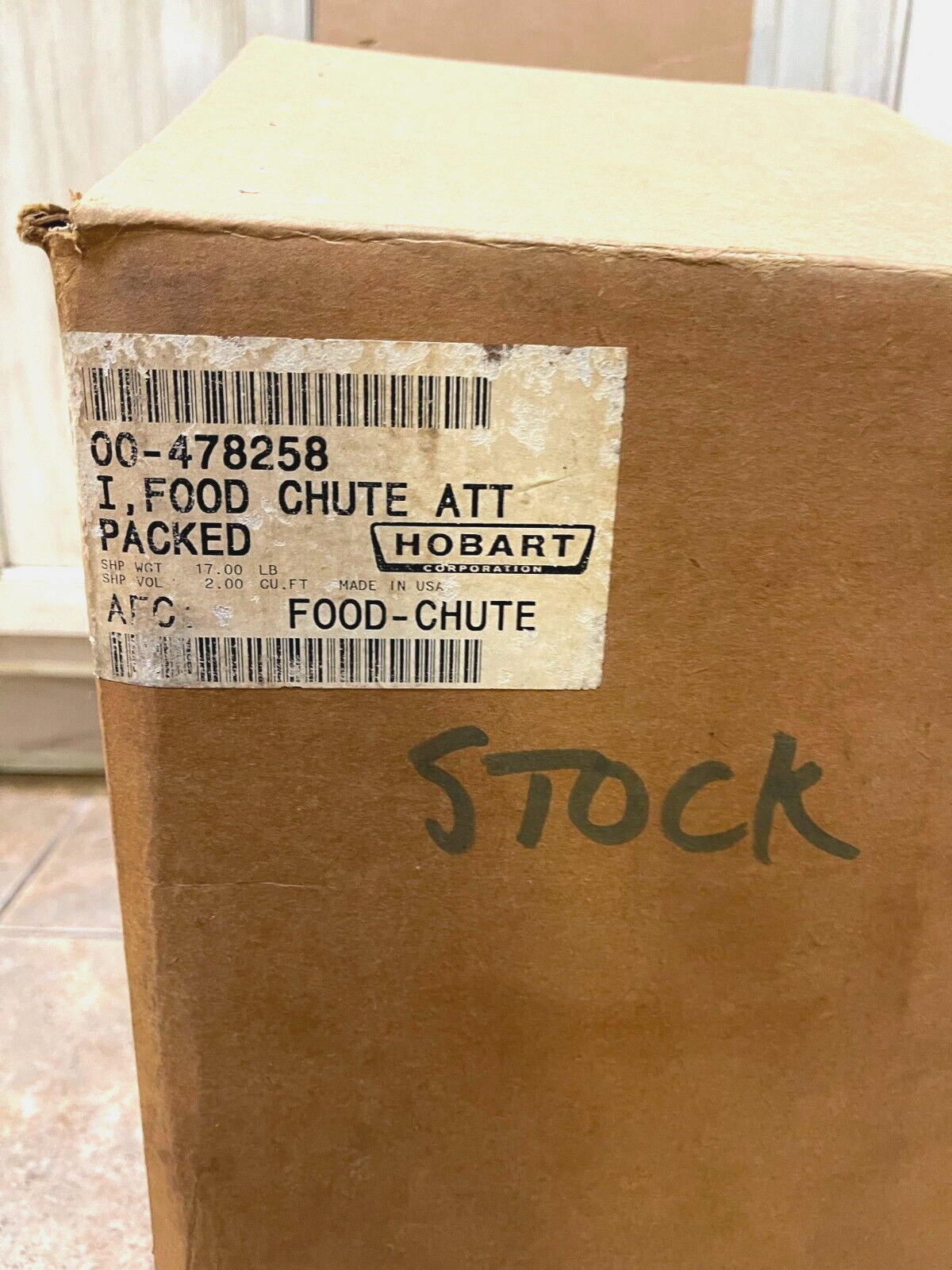 GENUINE OEM HOBART FOOD CHUTE 00-478258