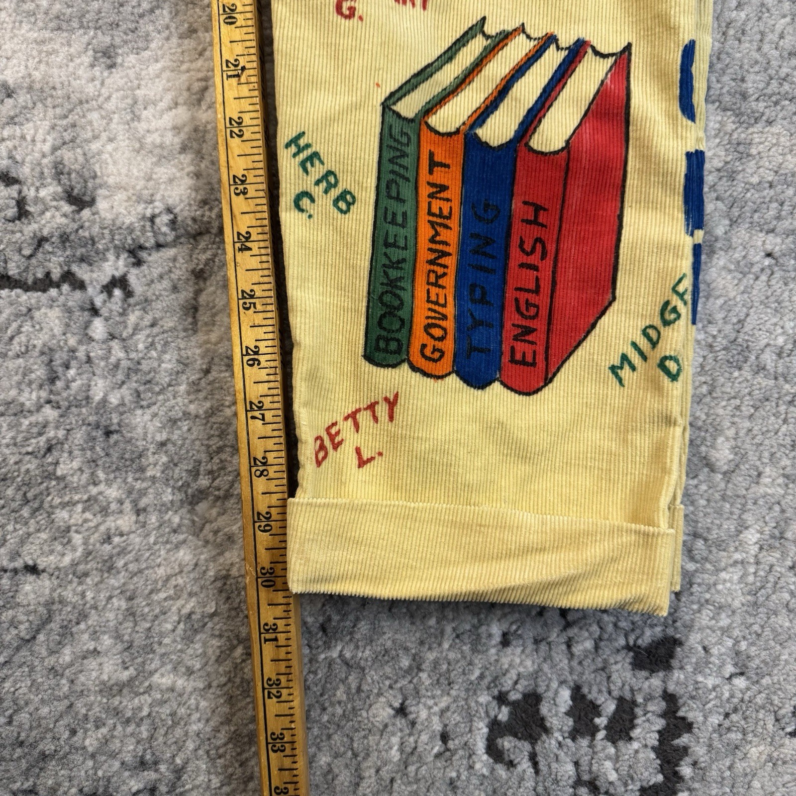 Vintage 60s Senior Cords Indiana South Caston 1963 Hand Painted Pants