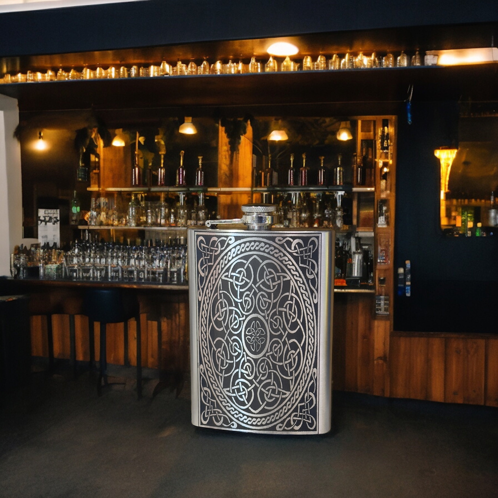 8oz Celtic Design Stainless Steel Flask