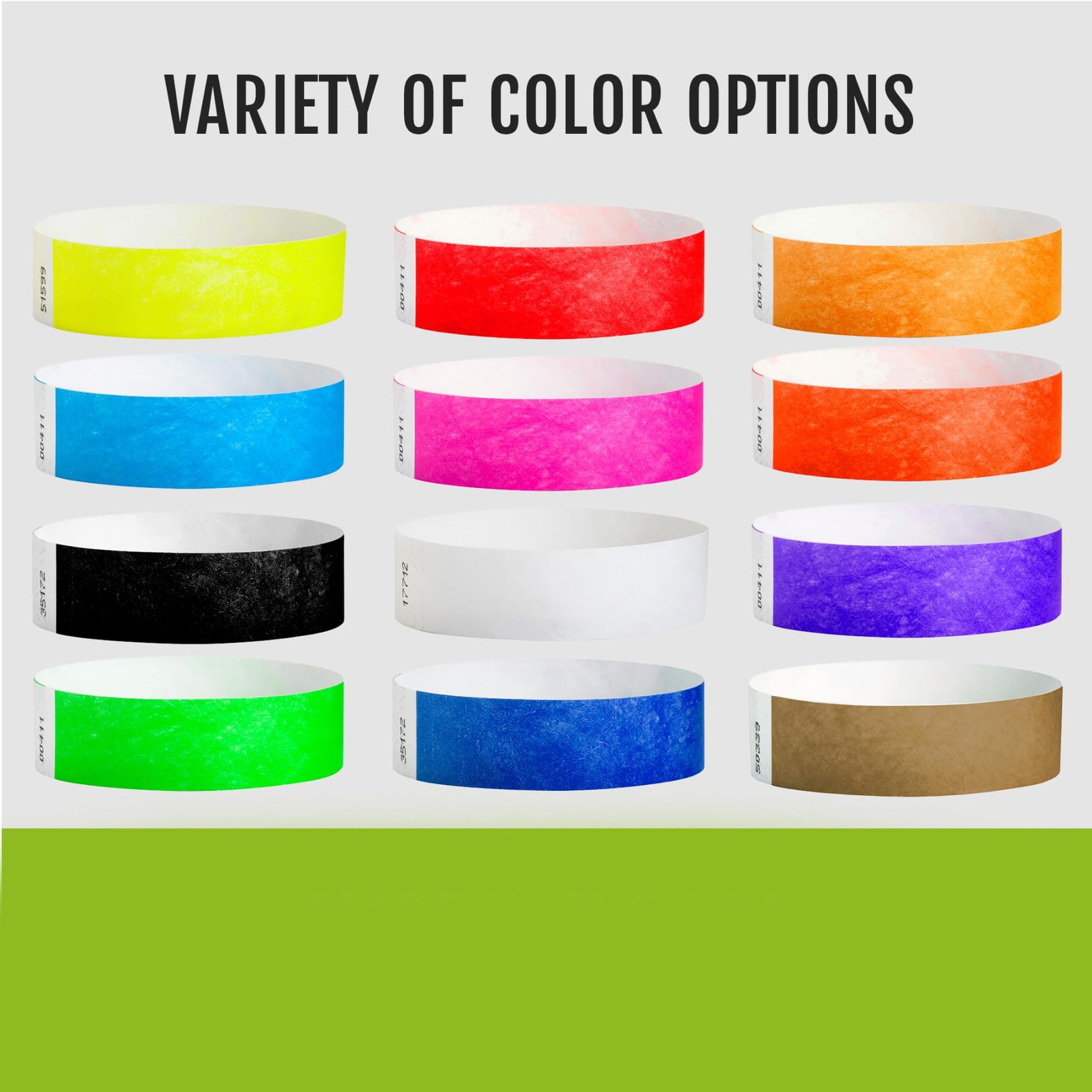 Tyvek Wristbands 500 Pcs, Party Hospital VIP, 5 Colors
