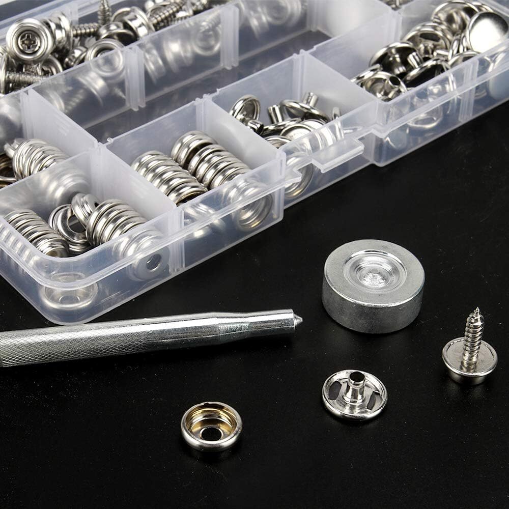 150 PCS Marine Canvas Snap Button Fastener Kit Upholstery Boat Cover Snap Button