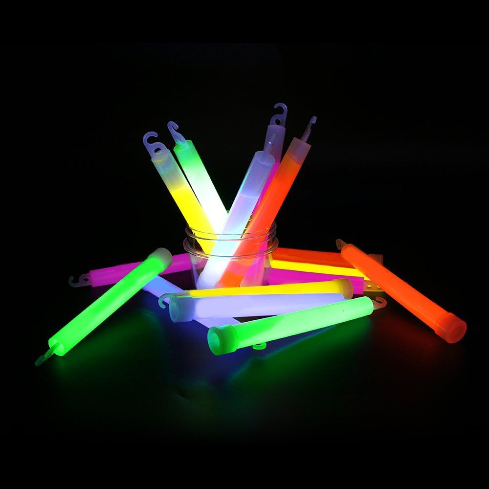 50 Pcs 6'' Premium Glow Sticks Bulk - Ultra Bright Large Glow Necklaces