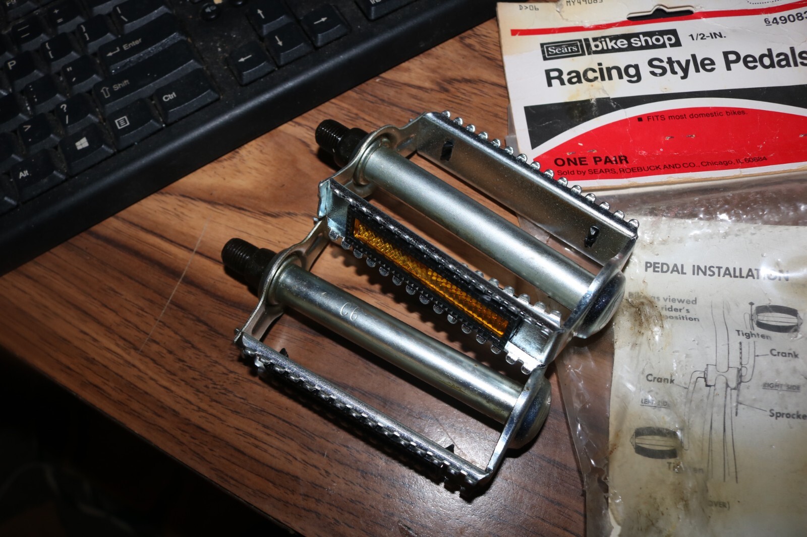 NOS Vintage PAIR Sears Bike shop bicycle racing style pedals 1/2 "