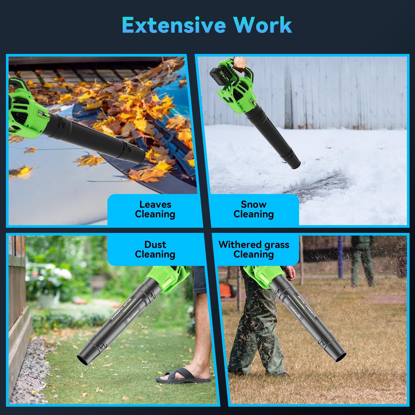 Leaf Blower Cordless with 2 x 3.0Ah Battery and Charger, 780CFM 260MPH Electric