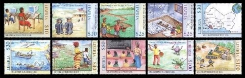 Liberia 2006 - MILLENNIUM DEVELOPMENT GOAL - Set of 10 Stamps Scott #2422-31 MNH